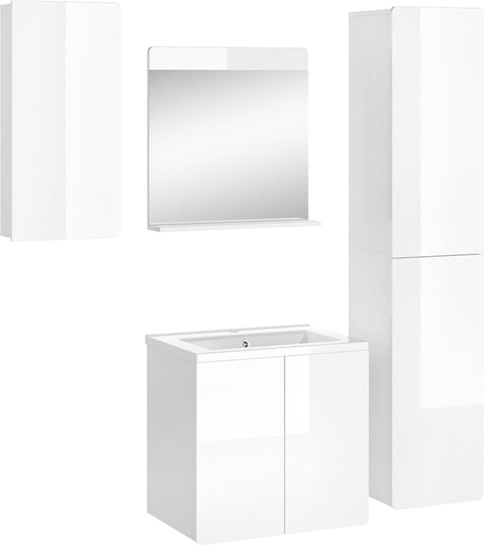 Vicco Badkamermeubel set Izan, Wit, 5-delig