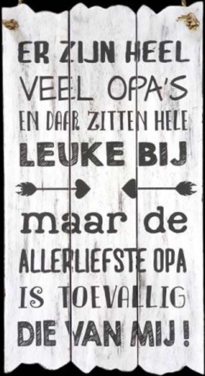 Tekstbord 55x30cm - Leuke Opa's