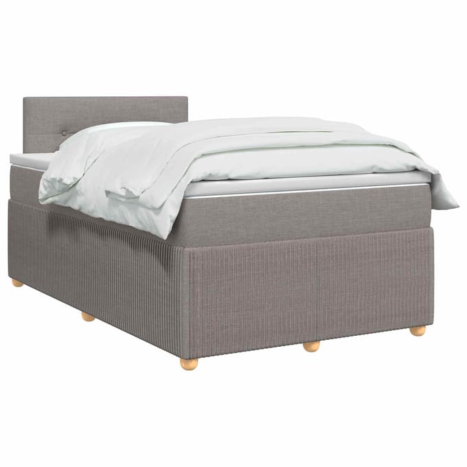 vidaXL - Boxspringbed - met - matras - Taupe - 120 - x - 190 - cm - Stof