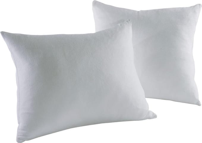 Molton -Kussenbeschermers -Kussenslopen-60x70 cm-Wit-Set van 2 Stuks- Ritssluiting