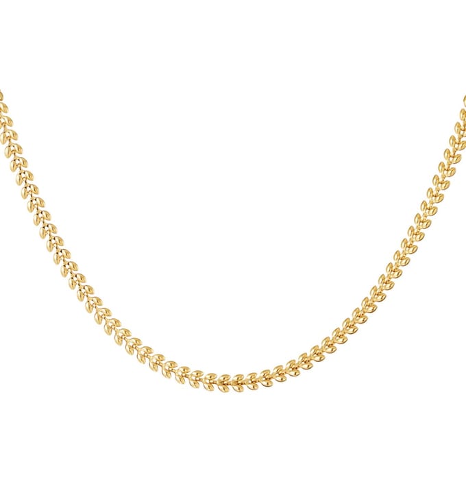 Ketting met Blaadjes | Stainless Steel Goud