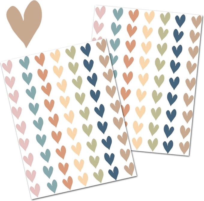 Pastel Hartjes Stickers - 126 Stuks - 2 Grote Stickervellen - Stickers voor Meisjes