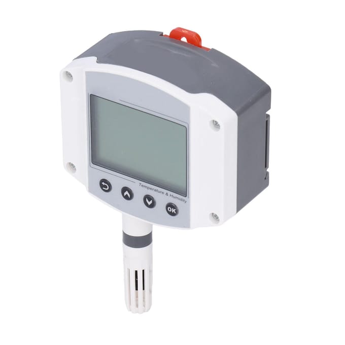 Temperatuursensor Vochtigheidstransmitter Wandmontage LCD-display 4‑20mA voor Machineapparatuur white