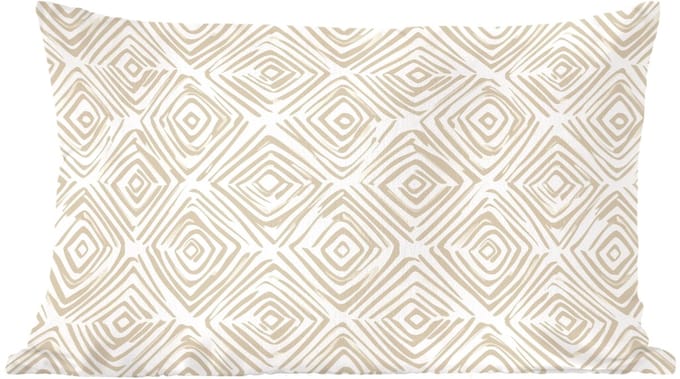Sierkussens - Kussentjes Woonkamer - 60x40 cm - Abstract - Ruit - Beige