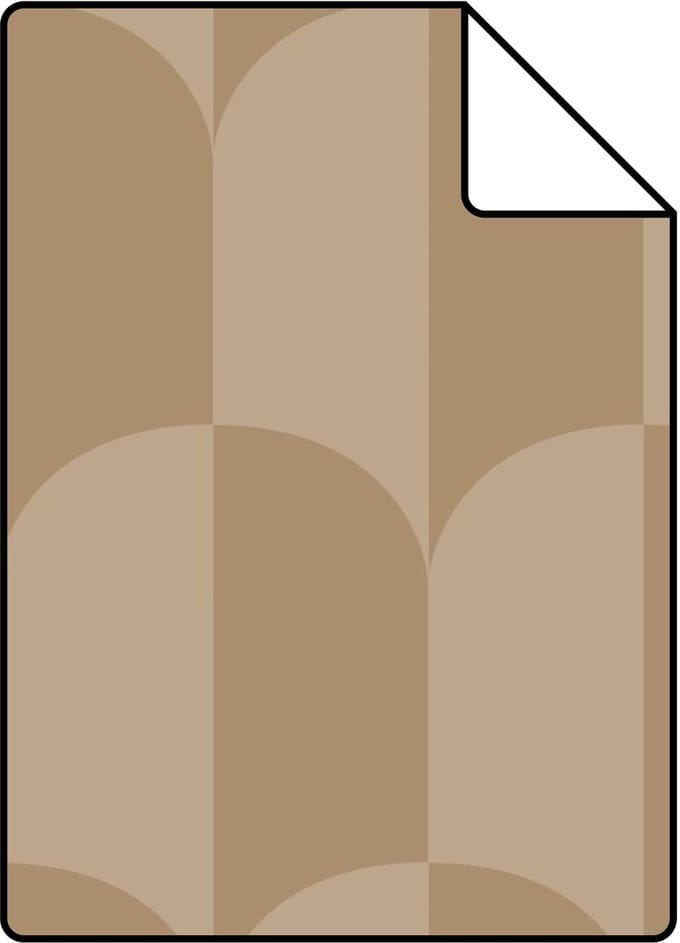Proefstaal ESTAhome behang art deco bogen donker beige - 26.5 x 21 cm - 131233-S