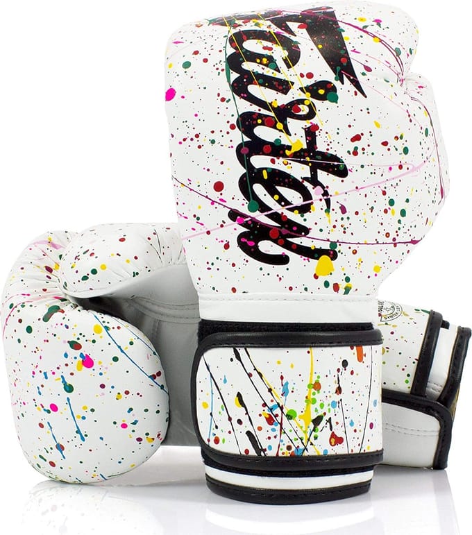 Fairtex BGV14PT Microfiber Bokshandschoenen - Art Collections - Painter - Wit 12 oz