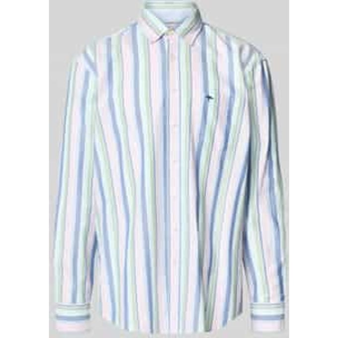 Fynch-Hatton Overhemd Multi Stripe Washed Oxford Mint / male