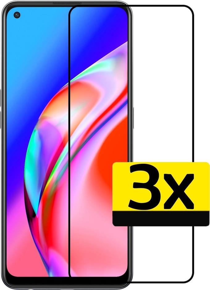 Screenprotector - Geschikt voor OPPO A94 - 3 Stuks - Full Cover - Beschermglas - Gehard Glas - Tempered Glass - Screen Protector
