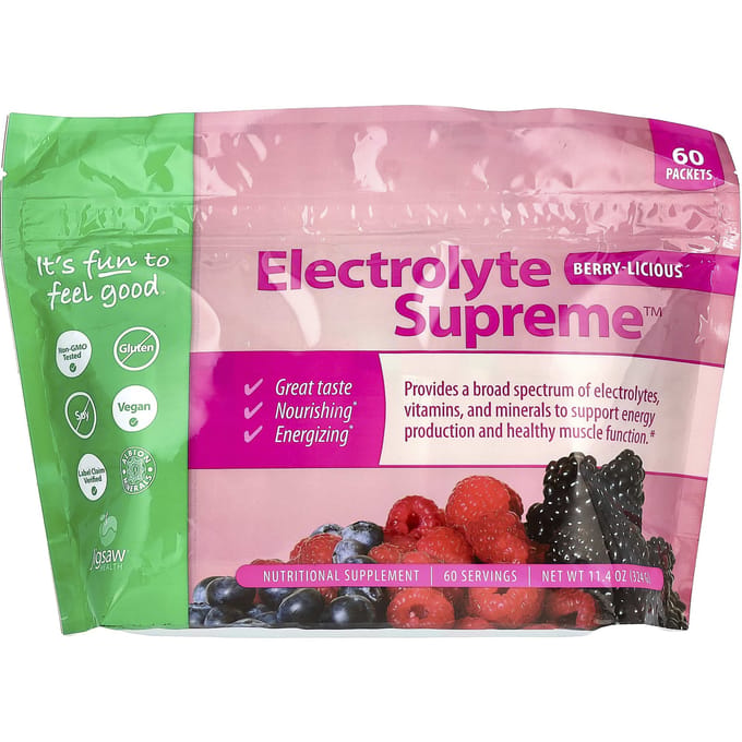 Jigsaw Health, Electrolyte Supreme™, Berry-Licious, 60 Sachets, 5,4 g Chacun