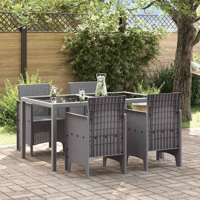 vidaXL Tuinstoel 4 pcs Lichtgrijs 53 x 49 x 85 cm Polypropyleen
