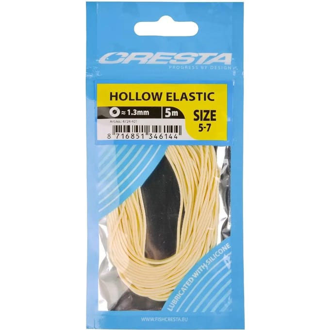 Cresta Hollow Elastic - 1.3mm - 5.00m - White - Wit