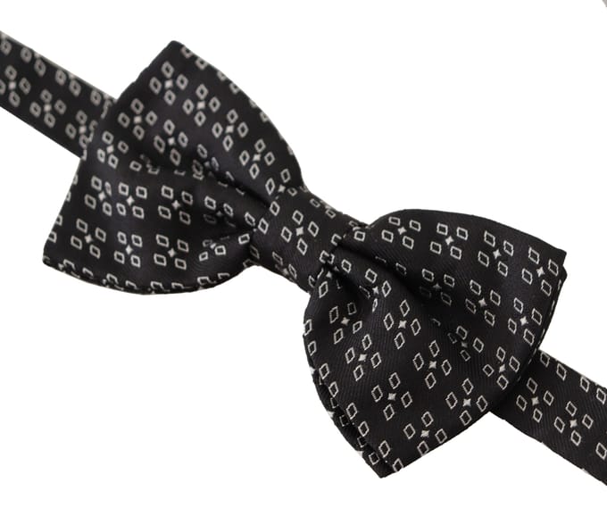 Dolce & Gabbana Zwart Witte Pois 100% Zijde Nek Papillon Mannen Stropdas