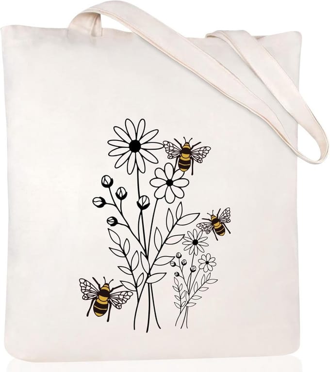 Grote Canvas Tas met Kattenprint voor Dames - Herbruikbare Stoffen Schoudertas