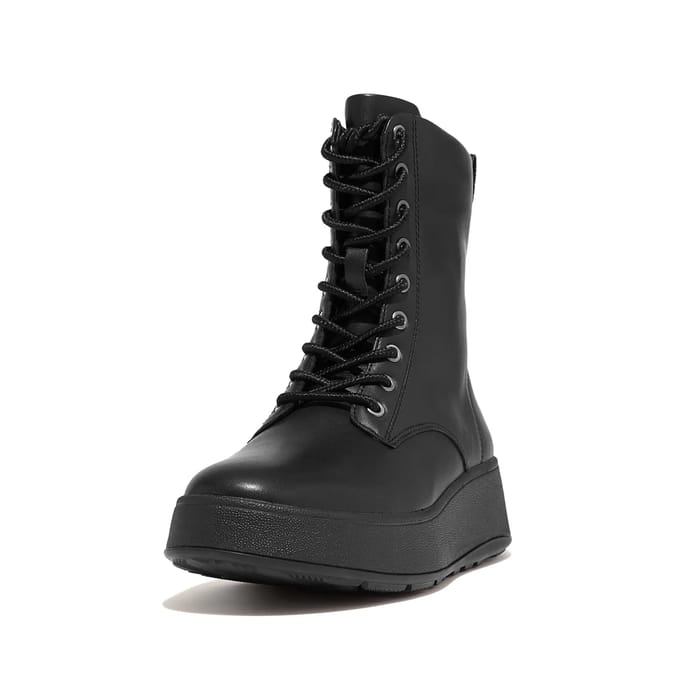FitFlop F-mode leather lace-up flatform ankle boots