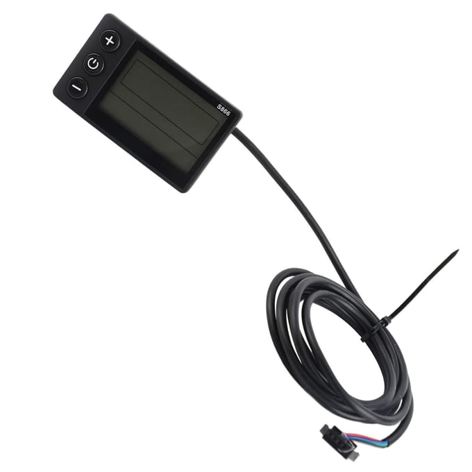 S866 Elektrische fiets display LCD-meter 24V 36V 48V elektrische scooter bedieningspaneel met SM-stekker black