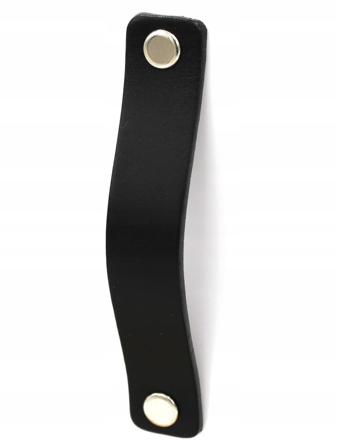 Black Tree No.96 – Leren Meubelgreep – Zwart Leer – 96 mm Hartafstand – Handgemaakt