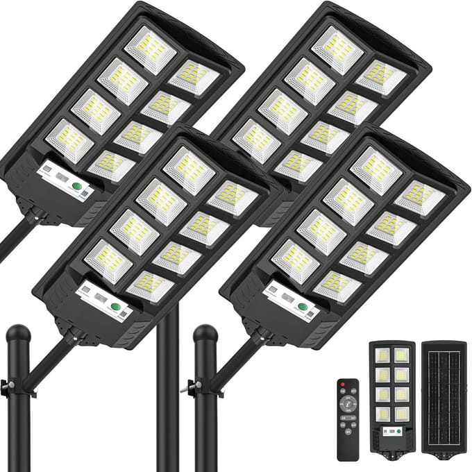 Krachtige Buiten Zonne-Verlichting met Bewegingssensor en Afstandsbediening - 4 Stuks
