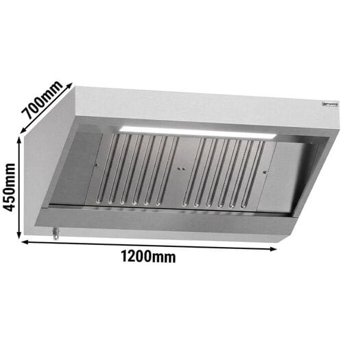 GGM Gastro Wandhaube - 1200mm - mit Filter & Lampe