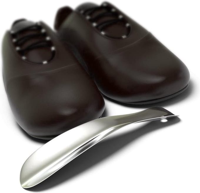 Schoenlepel I RVS I Lengte 15 CM I Extra Stevig I Met Ophangoog I Compact Formaat I Zilver