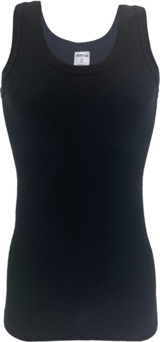 Heren onderhemd - SQOTTON® - 100% katoen - Zwart - Maat M