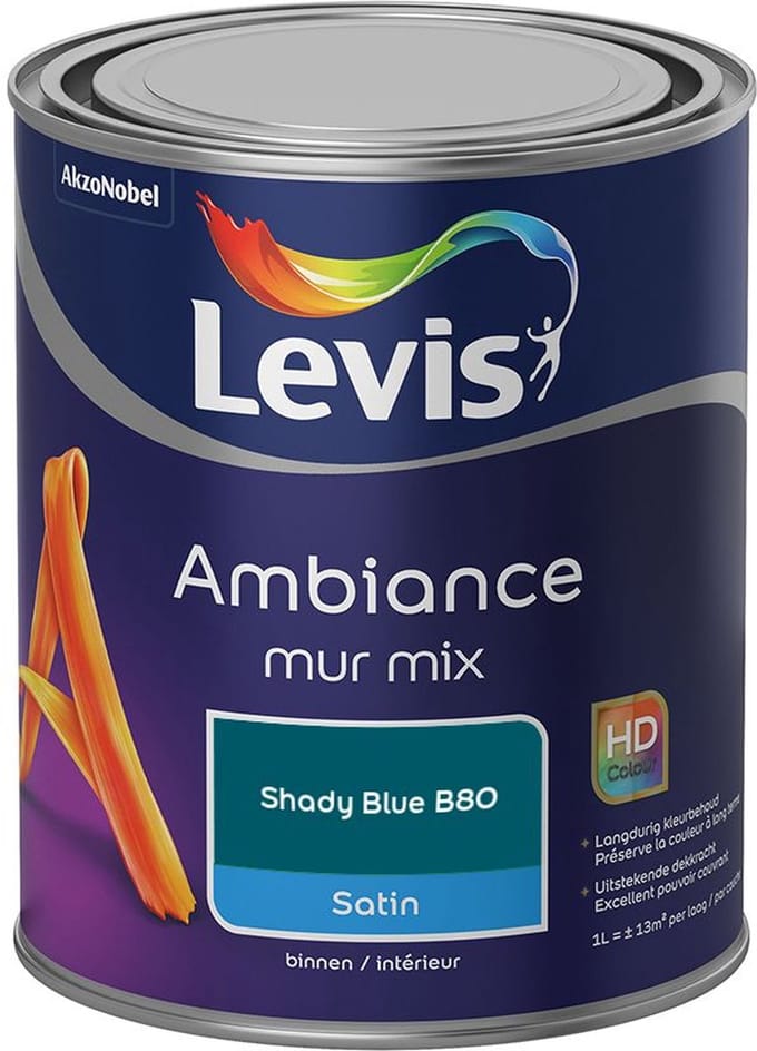 Levis - Ambiance Mur Satin Mix - Shady Blue B80 - Mengverf - 1 L