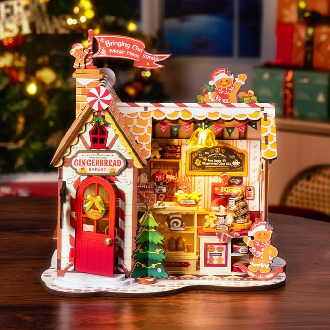 Robotime Rolife Gingerbread House - DG176 - Miniatuur - Knutselen - Bouwpakket - Creatief - Modelbouw