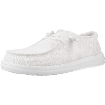 HEYDUDE - Wendy Crochet Lace Dames Instappers White - Maat 37