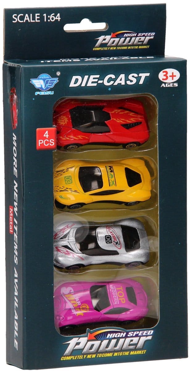 Luxe Set Metalen Auto's, 4dlg.