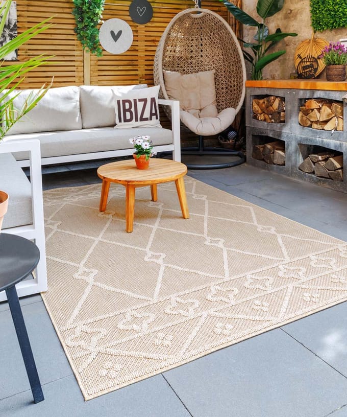 Buitenkleed bohemian - Retreat beige 120x170