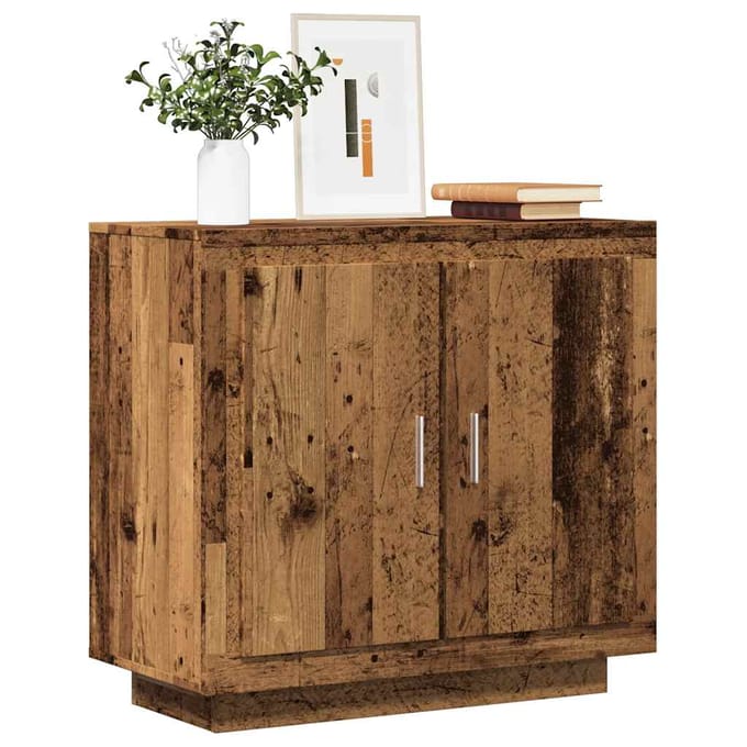 vidaXL - Dressoir - 80x40x75 - cm - bewerkt - hout - oud - houtkleurig
