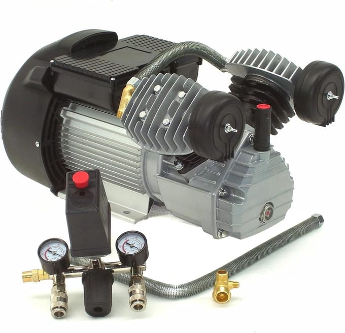 Compressor Unit - Lucht Pomp - Pneumatische Systemen - Oliegesmeerd Dubbel Zuiger - 356 Liter Capaciteit - Multicolor