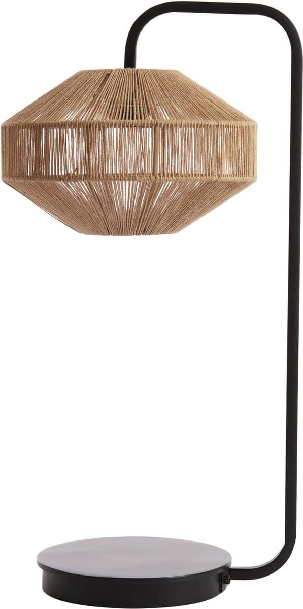 Light & Living Tafellamp Lyra - Jute/Zwart - Ø26cm - Botanisch