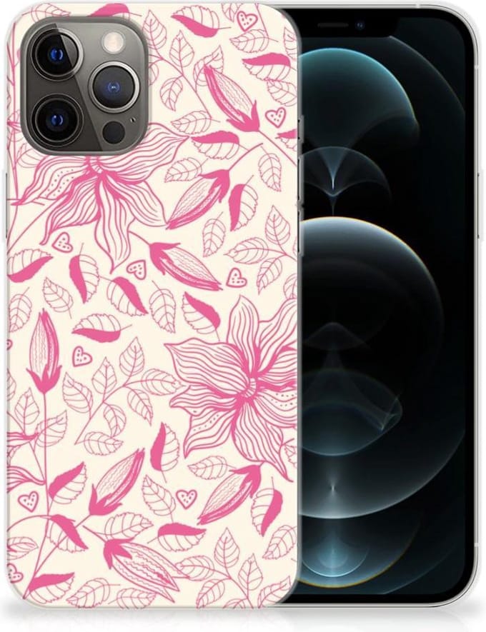 iPhone 12 Pro Max TPU Case Pink Flowers