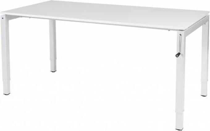 Verstelbaar bureau CB - Slinger 160x80 grijs - wit frame