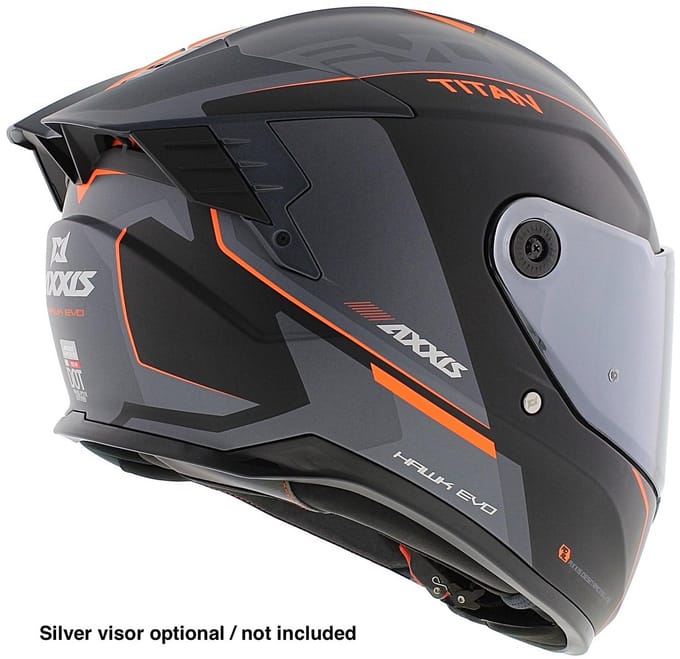 Axxis Hawk SV Evo Integraal helm Titan B4 mat zwart oranje grijs