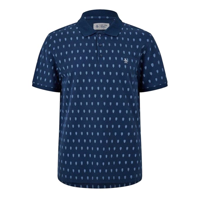 Original Penguin Heren Minimal Regelmatig Poloshirt (Yale Blauw)
