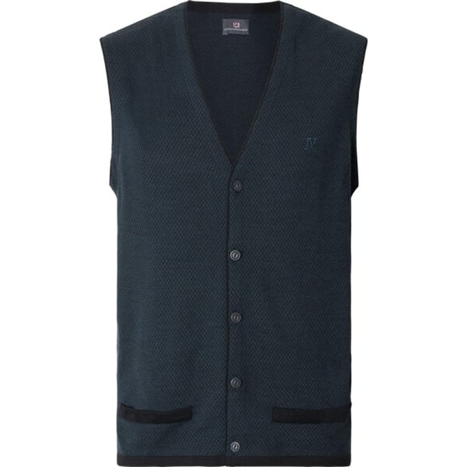 Jan Vanderstorm herren Gebreide Bodywarmer - 52/54 - petrol - Plus Size