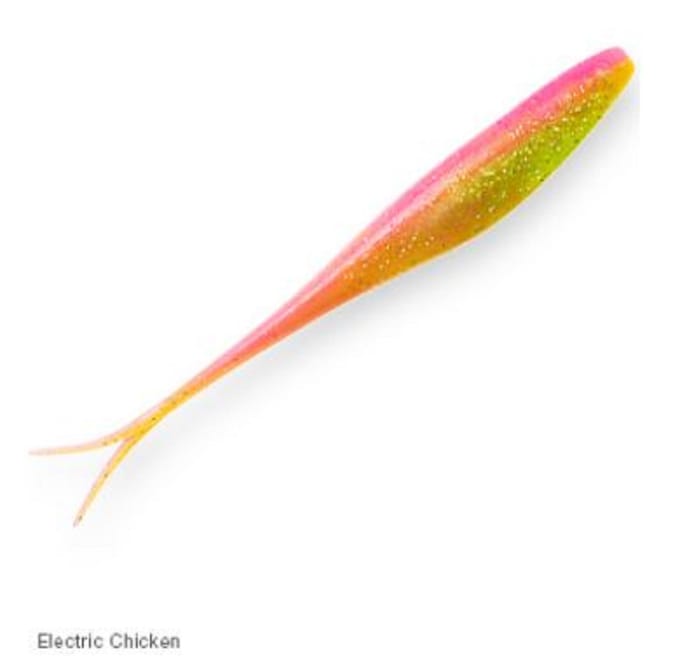 Zman Soft Lure Jerk ShadZ Geparfumeerd 5 Inch 5/Pack Elektrische Kip (2758) white