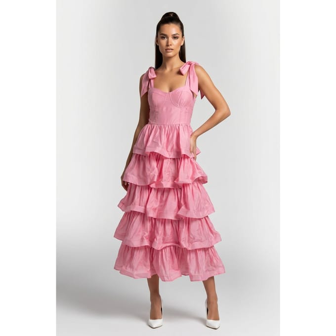 & Other Stories Eyeris Dress Solid Pink Maat: 38 | Maxi Jurken Outlet | Dames | Roze