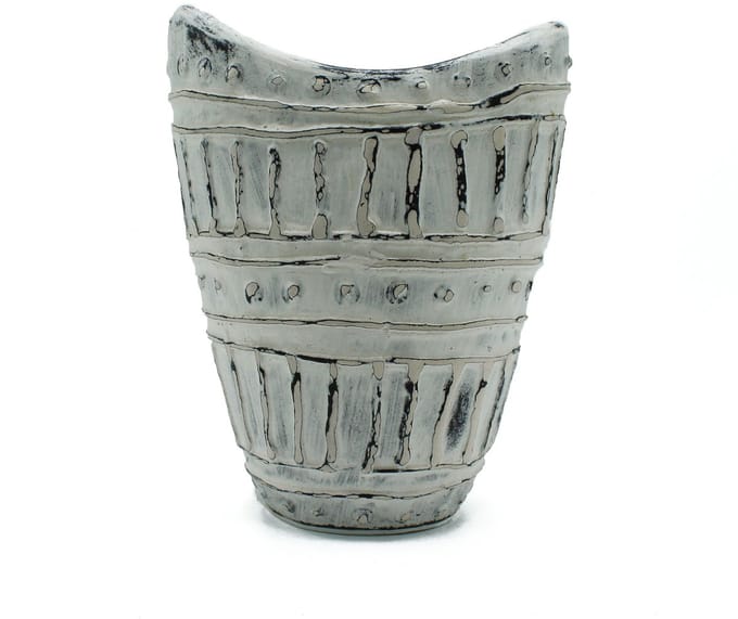 Vaas met brede hals - crème 22 cm