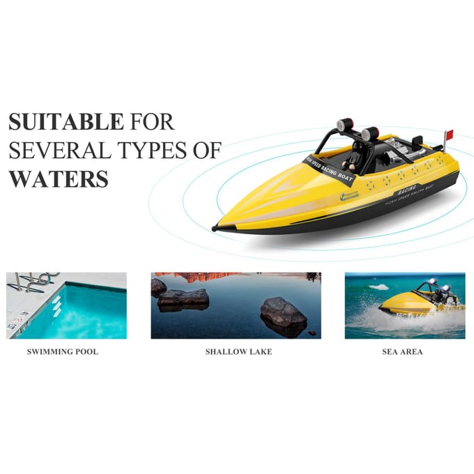 917 RC bateau 2.4GHz bateaux télécommandés RC Jet Boat 16 km/h RC bateau jouet cadeau pour les enfants jaune