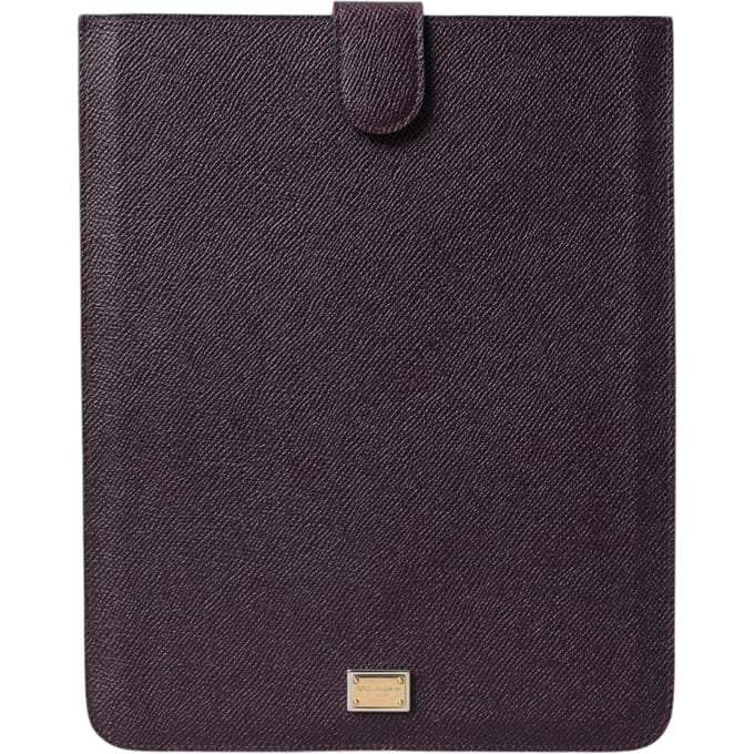 Donkerbruin lederen logo plaquette hoes sleeve tabletcase