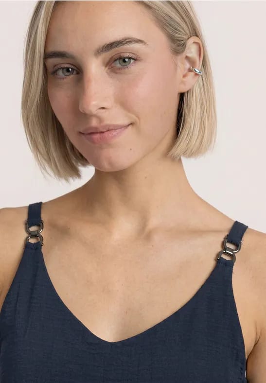 Top met V-hals en decoratief detail
