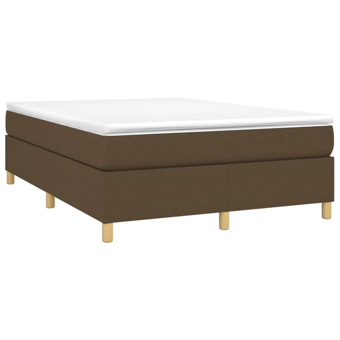 vidaXL - Boxspring - bed - stof - donkerbruin - 140x190 - cm