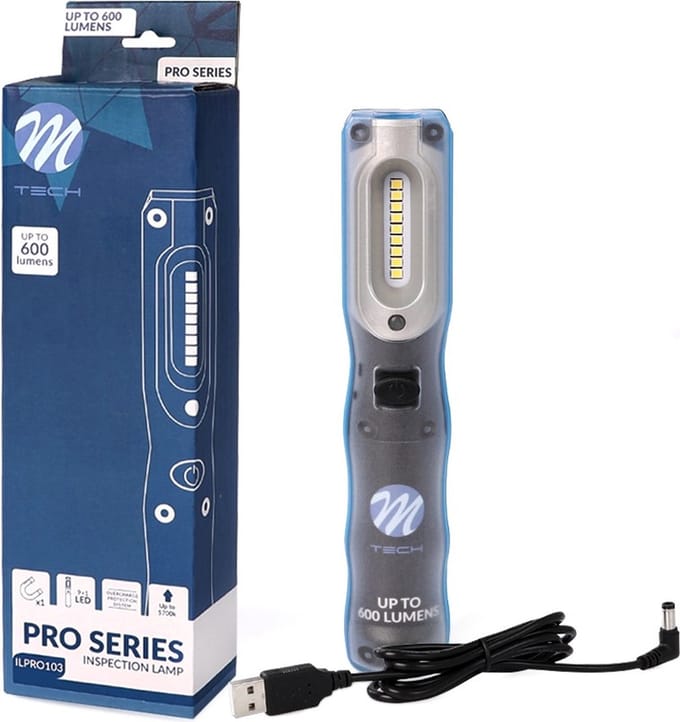 M-Tech LED inspectie / looplamp - oplaadbaar - tot 600Lumen