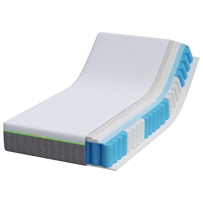 vidaXL - Matras - Medium - zacht - 80 - x - 160 - cm - Wit - en - Grijs