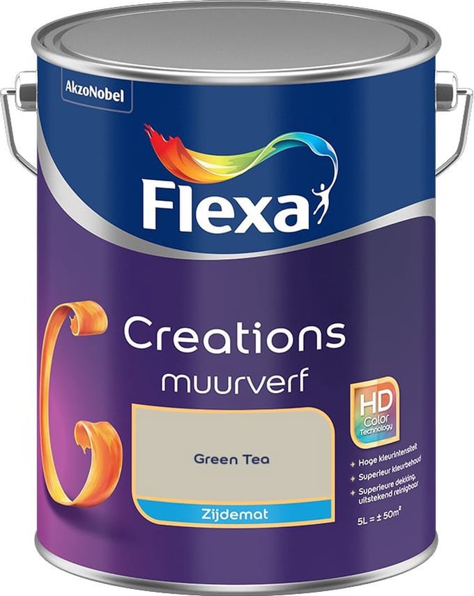 Flexa - Creations Muurverf Zijdemat - Green Tea - Mengverf - 5 L