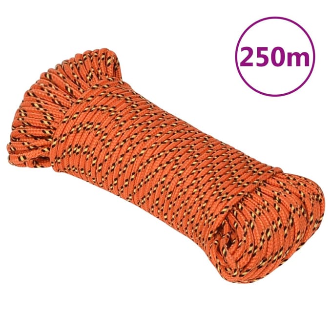 vidaXL - Boottouw - 3 - mm - 250 - m - polypropyleen - oranje