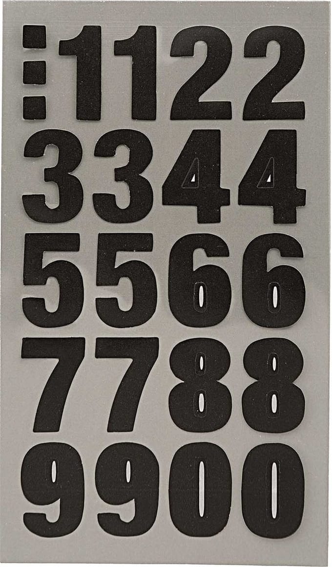 kantoor stickers advent stickers cijfers 4 vellen zwart