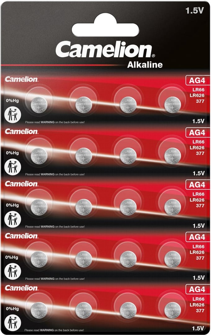 Camelion Alkaline 0% Mecury AG4 1,5V blister 20